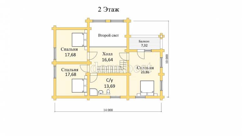 Проект дома с баней «Чехов» из оцилиндрованного бревна 242,82 м2 11,8 х 14 м